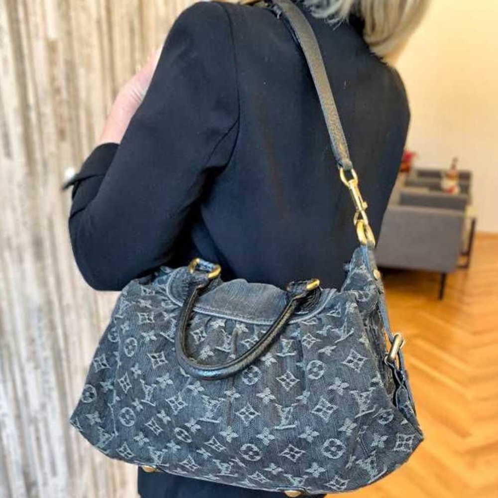 Louis Vuitton Monogram Denim Shoulder Bag in Washed Blue